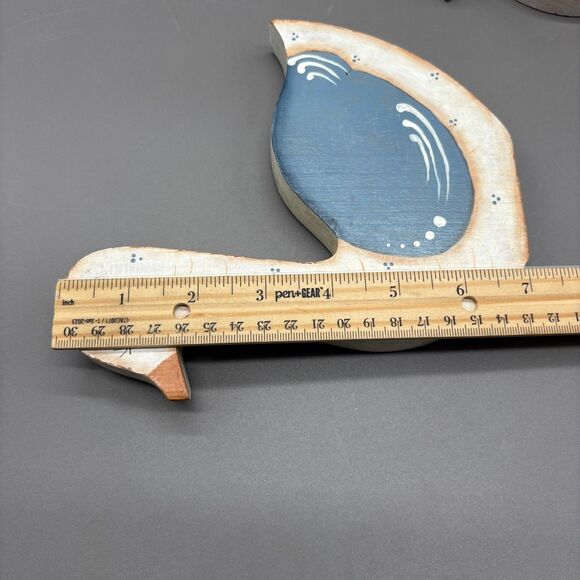 Vintage Wooden Geese Set of 4 Hand Painted Farmhouse Folk Art Mother w/ Babies - Picture 11 of 12